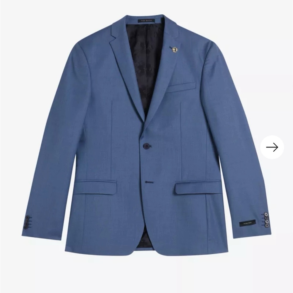 Ted Baker Blue single-breasted wool suit jacket